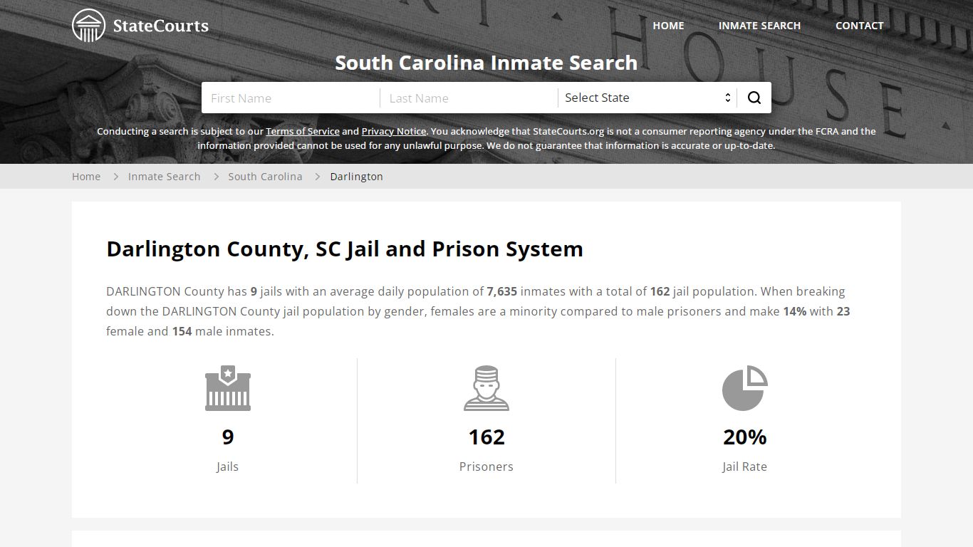 Darlington County, SC Inmate Search - StateCourts
